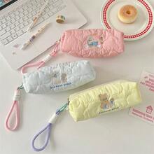 1 pièce Nouvelle trousse à crayons grande capacité avec broderie de dessin animé, trousse à crayons douce et mignonne pour les étudiants - Plusieurs styles - Voir 2