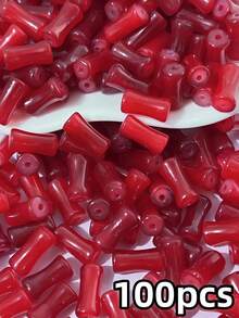 100pcs 6x12mm Bamboo Joint Shaped Glass Loose Beads - DIY Handmade Hair Sticks, Bracelets, Necklaces Accessories, Vintage Jewelry Craft Materials - Multicolor - View 19