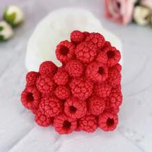 Large Raspberry Heart-Shaped Silicone Mold - Professional Baking And Craft Mold, High-Quality Material, Suitable For Chocolate, Plaster, DIY Wedding, Birthday, Valentine's Day Decoration - Easy Release, Natural Texture, High-Quality Material, Can Be Used For Thanksgiving, Christmas And Other Holidays - White - View 2