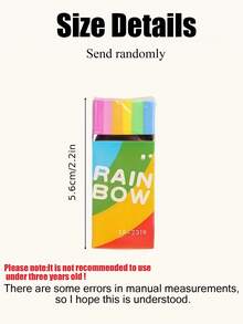 12pcs Multicolor Rainbow 2B Creative Erasers, Soft PVC Sandwich Erasers, Low Dust Correction Erasers. Cute Cartoon Stationery, Suitable For Student Writing, Drawing Correction, Homework Erasure, Classroom Use, And As Children's Reward Gifts. High Cost-Performance, Fashionable And Erasers, Ideal Choice For School Daily Supplies. - Multicolor - View 3