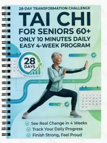 1pc 28-Day Tai Chi Walking Plan Journal, 10-Minute Daily Tai Chi Exercise Guide, Walking & Movement Practice Journal For Seniors, Fitness & Wellness - Multicolor - View 2