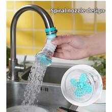 2pcs Faucet Filter 360° Flexible Rotating Spout Extension Head, Universal For Kitchen & Bathroom, Tool-Free Quick Installation, Durable Plastic Material, Water-Saving & Anti-Splash, Multi-Angle Adjustable, Practical Home Gadget - A - View 5