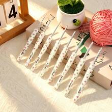 1 Set New White Floral Soft Ceramic Crochet Hook, Suitable For Knitting Scarves, Socks, Gloves And Other DIY Handmade Projects - Crochet Set - View 7