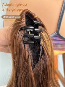 Long Loose Curly Ponytail Synthetic Clip-On Medium-Length, Suitable For Women. Dyeing With Gold, Honey And Brown Curls. 18 Inches Long. - Multicolor - View 5