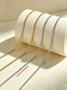 2m/5m Per Pack DIY Handmade Necklace Bracelet Jewelry Loose Chain Accessories, 304 Stainless Steel Color-Preserving Flat Side Chain, Suitable For Sweater Chain, Collarbone Chain, Bracelet Making - Side Flat Chain - View 2