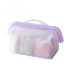 Silicone Food Storage Bags, Reusable, High-Temperature Resistant, Leak-Proof Upright Freezer Bags, Microwave And Dishwasher ,1000ml - Purple - View 7