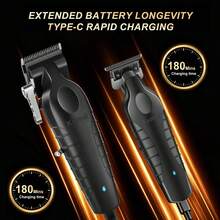 Kemei Professional Hair Clipper Set, Wireless Hair Cutting Tool Kit, Zero Gap T-Blade Trimmer, 11 Limit Combs, USB-C Rechargeable Men's Hair And Beard Trimmer, Home Salon Grooming Gift - Multicolor - View 4
