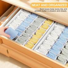 1/2 Pack Socks Drawer Organizer Divider White Underwear Storage Rack, 24 Grid Wardrobe Storage Rack And Storage Organizer Socks Rack, Can Be Used To Store Socks, Handkerchiefs, Ties, Belts, Etc. - White - View 6