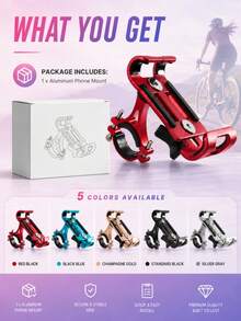 1pc Aluminum Alloy Phone Holder, Rotatable Handlebar Phone Mount For Cycling Navigation, Cycling Gear - Multicolor - View 9