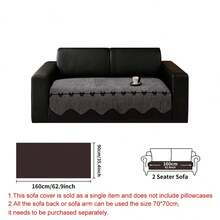 SANMOSPIN 1pc Solid Color Chenille Shaped Sofa Cover, Bowknot Decor Sofa Cushion, All-Season Sofa Cover, Pet-Friendly Sofa Protector, Machine Washable, Hand Washable, Bedroom, Office, Living Room Furniture Protection Pad - Home Decor Sofa Cover - Dark Grey - View 11