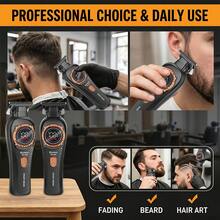 Kemei Professional Zero Gap T-Blade Hair Clipper, LCD Digital Display Wireless Electric Hair Trimmer, Men's Use, Type-C USB Charging Beard Trimming Hair Styling Set, Includes 3 Guide Combs, Suitable For Hairline Gradient Carving Styling - Multicolor - View 9
