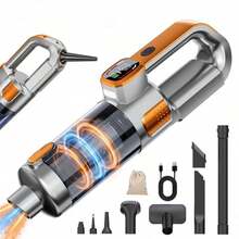 Wireless Car Vacuum Cleaner With LED Light, Powerful Suction 2-In-1 Handheld Vacuum, Portable Rechargeable Handheld Vacuum, Suitable For Car, Home, Office, Pet Hair And Dust, 11.1V 2000mAh - Multicolor - View 2