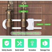Cabinet Lock, Baby Safety U-Shaped Child Safety Lock, Sliding Drawer Lock, Tool-Free Installation Child Proof Lock, Handle Cabinet Door Latch, Easy To Use - Multicolor - View 6