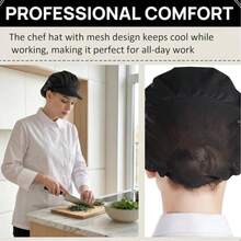 Nanxson 1pc Chef Hat Kitchen Cooking Chef Hat Catering Service Hair Net, Adjustable Cooking Chef Hat, Bathroom Dry Hair Cap, Reusable With Brim Server Hat - Multicolor - View 5