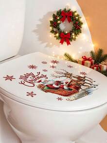 1pc,Multi-Style,Christmas Decoration Wall Sticker,Santa Claus/Car/Reindeer/Gift Box Pattern,PVC Self-Adhesive Removable Wall Sticker,Suitable For Bedroom,Living Room,Kitchen,Dining Room,Bathroom Background Wall,Toilet Sticker/Car Sticker - Multiple Styles - View 13