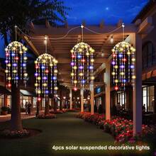 Solar Powered Magic Jellyfish LED Hanging Light, Fantasy Underwater Theme Fairy Light, Waterproof Outdoor Pendant Lamp, Suitable For Garden Trees, Patio, Holiday Party Atmosphere Decoration - Jellyfish - View 4