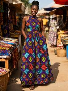 6 Yards Nigerian Traditional African Ankara Style Wax Print Fabric, Floral Geometric Pattern Cloth, Soft Printed Textile For Women Dresses, Headwrap, Skirt, Party Outfit, DIY Sewing & Handcraft Projects - Batik Fabric - View 7