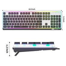 MageGee TS97 Tri‑Mode Membrane Keyboard, 104 Keys Full‑Size RGB Backlit Keyboard, Silent Typing, BT 2.4G Wireless Wired 3‑In‑1 Gaming Keyboard, 26‑Key Rollover, ABS Double‑Shot Keycaps For Desktop Laptop - View 9