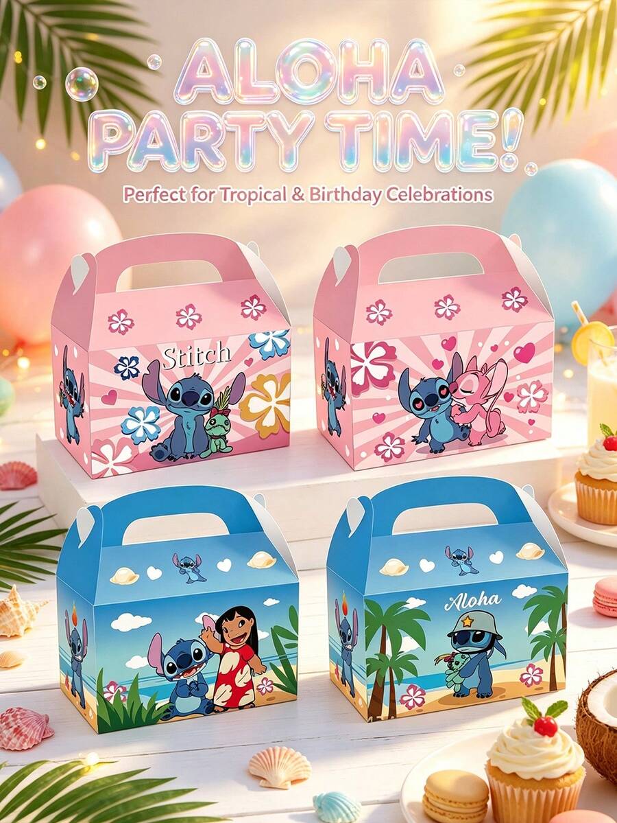 Disney This Stitch Tropical Aloha Theme Party Gift Box Set Provides A Practical Packaging Solution For Pop Culture Themed Celebrations And Private Social Gatherings, Made Of Upgraded Thickened Cardboard - Multiple Styles - View 1