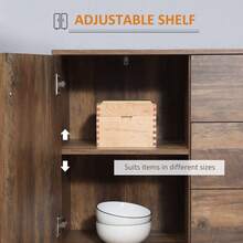 Modern White And Gold Sideboard On-Site - Rustic Brown + Engineered Wood - View 6
