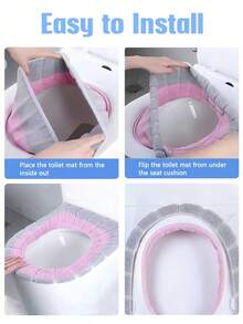 Penutup Dudukan Toilet dengan Gantungan, Bantalan Rajut Tebal dan Lembut yang Dapat Dicuci, Aksesori Dekorasi Rumah Kamar Mandi, Perlengkapan Penting untuk Kehangatan Musim Dingin - MultiWarna - View 8