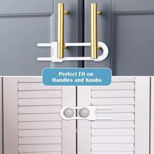 Cabinet Lock, Baby Safety U-Shaped Child Safety Lock, Sliding Drawer Lock, Tool-Free Installation Child Proof Lock, Handle Cabinet Door Latch, Easy To Use - Multicolor - View 2