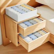 1/2 Pack Socks Drawer Organizer Divider White Underwear Storage Rack, 24 Grid Wardrobe Storage Rack And Storage Organizer Socks Rack, Can Be Used To Store Socks, Handkerchiefs, Ties, Belts, Etc. - White - View 9