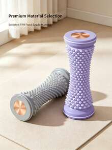 1pc Multicolor TPR Foot Massage Roller, Curved Design With Raised Textured Beads, Deep Tissue Soreness Relief Massager, Suitable For Arch, Heel And Calf, Portable Muscle Relaxation Tool, Ideal For Home Gym Daily Fitness - Multicolor - View 3