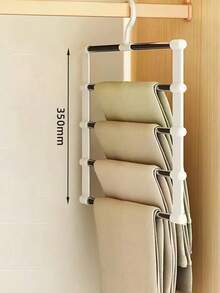Multi-Layer Pants Rack Space-Saving Foldable Pants Hanger Pants Storage Organizer Suitable For Jeans, Leggings And Casual Pants Room Bathroom Home Decor Storage Organizer Kitchen Essentials Travel Essentials Closet Storage Organizer - Multicolor - View 6