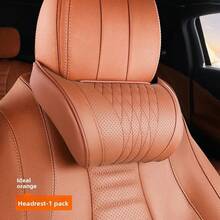 Luxury Car Neck Pillow, Nappa Headrest, Seat Cushion, Neck Support Pillow, Car Seat Pad, Comfortable And Breathable, Lumbar And Neck Support, Exquisite Embroidery, All-Season Use, Car Interior Decoration Accessories - A - View 10