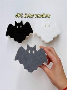 2pcs/4pcs Halloween Random Color Multi-Function Cleaning Brush Dishwashing Sponge Cloth 3-Layer Kitchen Cleaning Sponge - Halloween Creative Bat Sponge Scrubber - View 11