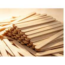 50/100/150/200/300pcs Disposable Wooden Popsicle Sticks, Wax Sticks, Popsicle Molds, Coffee Stirrers, Lollipop Sticks, Popsicle Accessories, Baking Supplies, Handmade Crafts, Toy Making, Dessert Scrapers, Summer Essentials, Kitchen Tools, Bakery Supplies - Multicolor - View 1