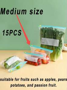45pcs Reusable Food Storage Bags (3 Different Sizes), Thick Freezer Bags, Waterproof Zipper Seal Food Preservation Bags, Made Of PE Material, Transparent, Writable, For Long-Term Food Preservation And Organization, Suitable For Refrigerator, Freezer, Kitchen Food Categorization And Snack Storage - Transparent - View 17