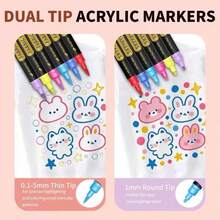 24/36 Colors Fabric Marker Set, Colorful Markers, Non-Erasable Fabric Paint - For T-Shirts, Bags, Textiles, Canvas, Canvas Bags, Shoes, Pillowcases, Etc. - Multicolor - View 8