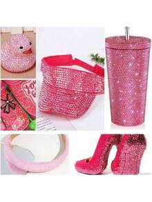 6500pcs Pink Resin Rhinestones 15-Grid For Crafts, Flat Back Resin Rhinestones For Dazzling Gemstone Flat Back Jewelry Suitable For DIY Mugs, Glass Cups, Bottles, Clothing, Shoes, Art - 5 Colors 15 Grids - View 4