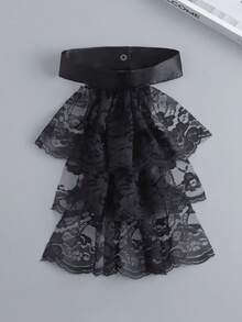 1pc Black Lace Cake Halter Neck Detachable Collar, Suitable For Halloween, Perfect As Holiday Gift For Friends - Black - View 5