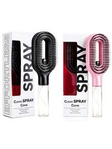 2-In-1 Spray Styling Comb, Water Mist Spray Comb With Built-In Water Tank, Soft And Flexible Bristles, Dry And Wet Use Styling Spray Comb, Suitable For Curly, Straight And Wavy Hair - Multicolor - View 33