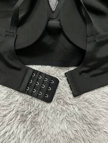 1pc Black Jelly Seamless Breathable Mesh Push-Up Anti-Sagging Wire-Free Backless Bra For Women - Black - View 9