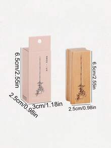 A Vintage Floral Wooden Stamp, Featuring Exquisite Flower And Plant Patterns, Perfect For Handmade DIY Scrapbooking Decorations, A Gift For Family. - Single Piece - View 3