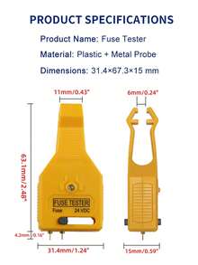 Car Circuit Tester DC 24V Automotive FuseTester And Puller Check For Circuit Breakers For Car ATR ATO/ATC ATM Multi-Functional Car Checker Puller Removal Tool Also Test For Glass Tube Fuse - A - View 7