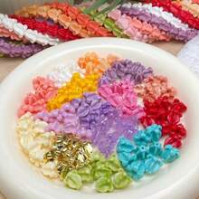 20pcs/10pcs/5pcs Set Crown Flower Beads Lily Of The Valley, 12mm Hawaiian Series Crown Flower, Resin And Synthetic Coral Pink Material Beads, For DIY Jewelry Making, Random Color - Multicolor - View 3