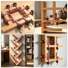 Aluminum Alloy 90 Degree Right Angle Clamp, Woodworking Corner Positioning Ruler, Right‑Angle Locator For Picture Frame, Cabinet, Drawer And Box Assembly, Wood Working Hand Tool - Red - View 6