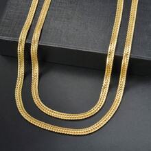 18K Gold Plated Wheat Chain Necklace For Men, Vintage Braided Rope Chain, Everyday Wear - Wheat Chain - View 2