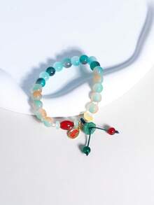 1pc Crystal Beaded Bracelet, Simple And Unique Design, Sweet Girl Style, Matching Bestie - Multicolor - View 5