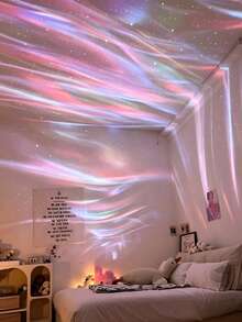 LED Projector Light - 2-In-1 Aurora & Ocean Wave Night Light, With Remote Control, 14 Stunning Effects, Powered By Included Cable, Suitable For Bedroom, Game Room, Home Theater Decor, Atmosphere Lighting & Relaxation - Multicolor - View 15