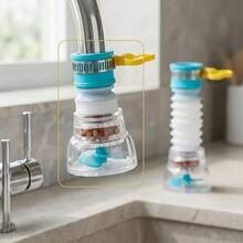 2pcs Faucet Filter 360° Flexible Rotating Spout Extension Head, Universal For Kitchen & Bathroom, Tool-Free Quick Installation, Durable Plastic Material, Water-Saving & Anti-Splash, Multi-Angle Adjustable, Practical Home Gadget - A - View 2
