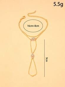 outingfit 1pc Elegant Luxury Evil Eye Bracelet For Women With Rhinestone Pendant, Summer Vacation Jewelry - Evil Eye - View 4