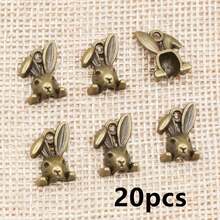 20 piezas Colgante de Cabeza de Conejo de 14x10mm Accesorios para Hacer Joyas DIY, Adecuado para Pulseras y Collares - Conejo - Ver 7