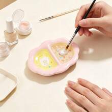 1pc 2-In-1 Nail Glitter Storage Box & Nail Color Palette, Dual Compartment Nail Gel Color Palette, Mini Graffiti Watercolor Palette, Multi-Functional Nail Rhinestone & Pearl Storage Tray - Multicolor - View 7