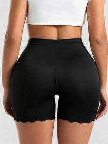 Plus Size High Waist Tummy Control Seamless Waist Cincher Butt Lifting Shaping Panties Anti-Exposure Boxer Briefs - Black - View 2